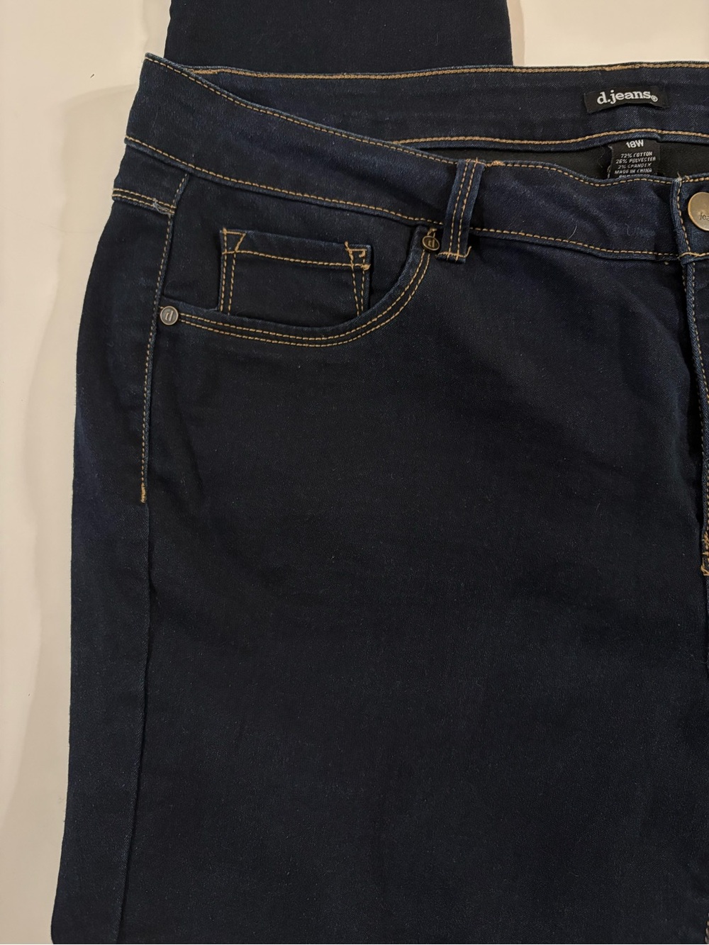 d.jeans Dark Indigo Skinny Jeans with Contrast Stitching - Picture 3 of 11
